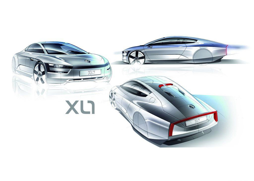 大众XL1混动概念车——设计图