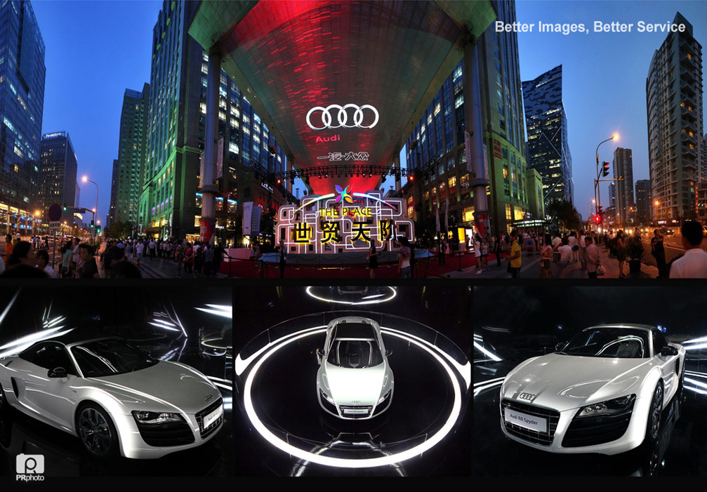 2011.08.03 北京世贸天阶 ,一汽-大众奥迪打造的“Audi R8 Spyder Matrix”大型装置艺术在京正式揭幕, “突破科技启迪未来”的光芒照亮夜空。